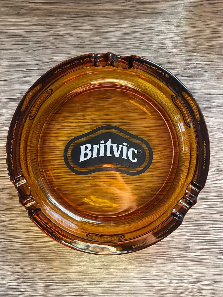 image for Vintage Large Britvic Glass Ashtray