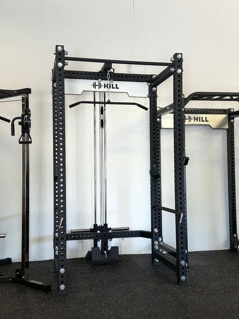 image for Commercial Squat Rack With High/Low Pulley System (weights gym power cage)