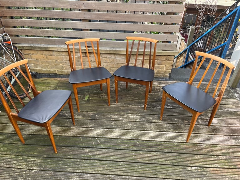 image for Four small wooden chairs, vintage 
