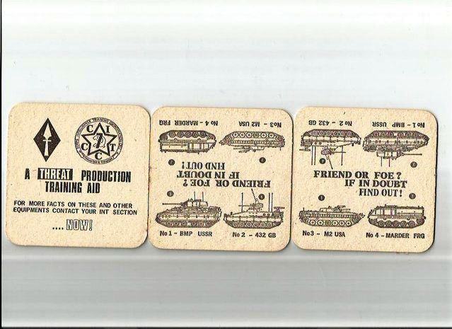 EXTREMELY RARE BRITISH ARMY IN GERMANY COLD WAR BEER MATS