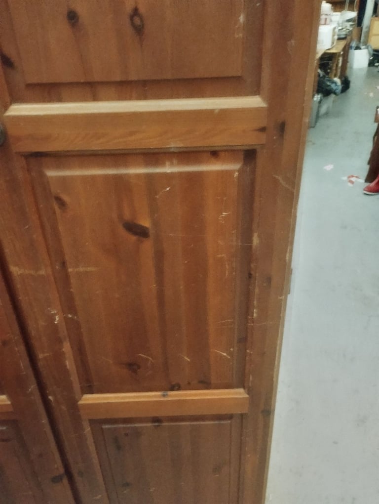 Pine wardrobe front is scratched see pictures 
