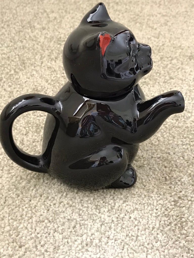 Vintage Black Cat Teapot