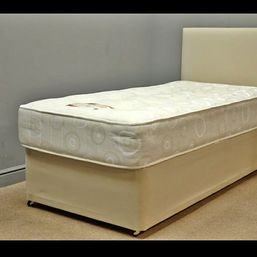 double velvet fabric bed with base and headboard and memory foam mattress