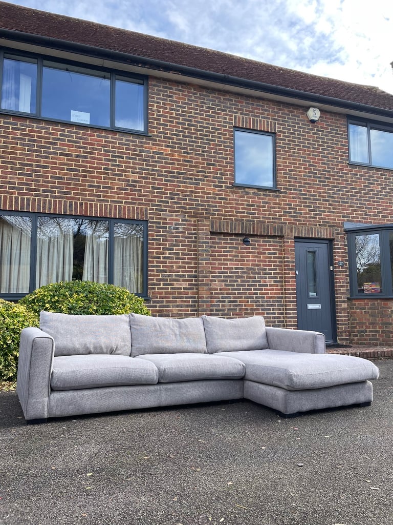image for Large grey SOFOLOGY L shaped corner sofa - DELIVERY AVAILABLE 