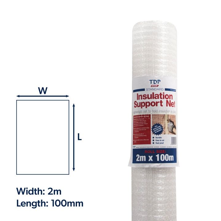 image for Insulation Support Netting Roll 2m x 100m White New