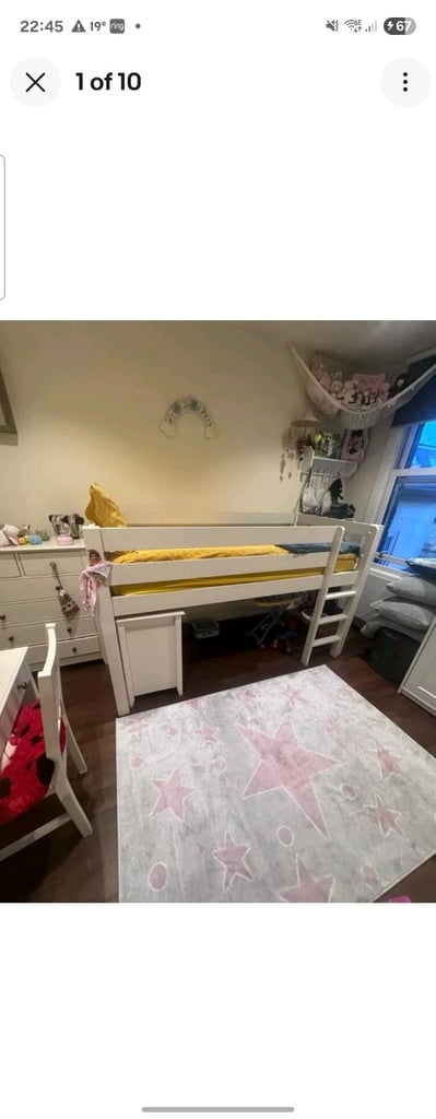Bunk bed, desk and two chest of drawers