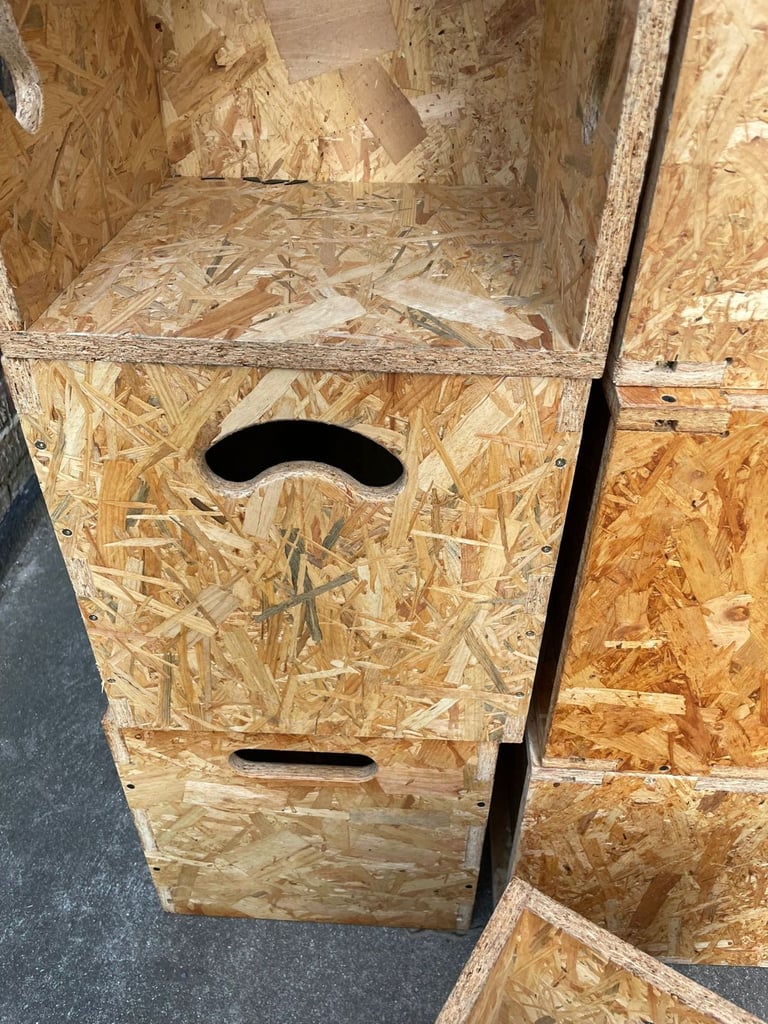 Wooden OSB Storage Cube Box Ior 12" Vinyl LP Records - Used Collect Only Price Per Unit