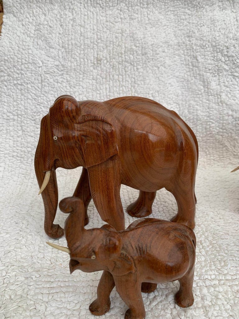 Teak elephants