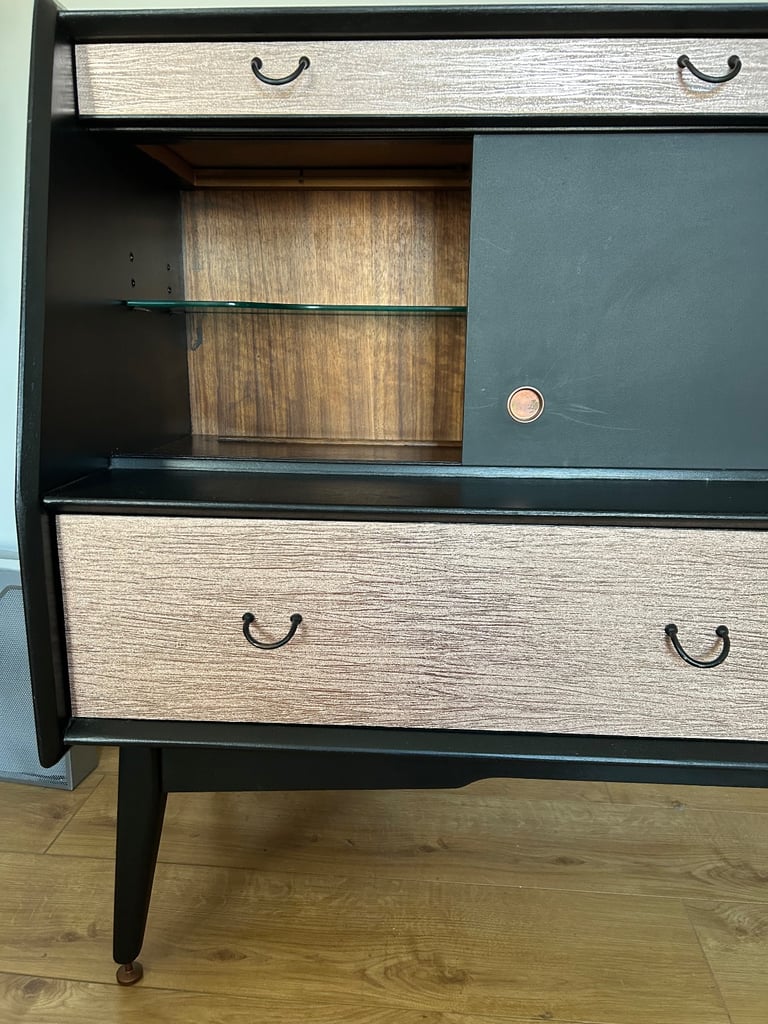 Original vintage  G Plan Librenza Drinks Cabinet – Black & Rose Gold – £250 ONO
