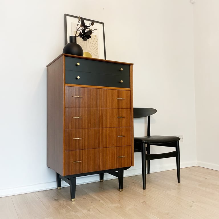 image for Mid century teak tallboy chest of drawers by Limelight