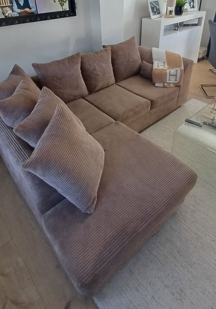 image for Corner sofa in camel colour, from clean smoke free home