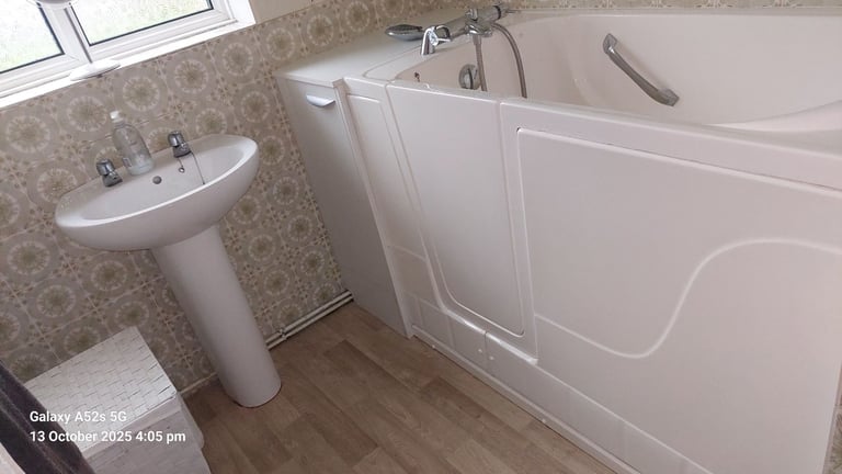 image for Walk in bath with cupboard, concealed toilet & basin
