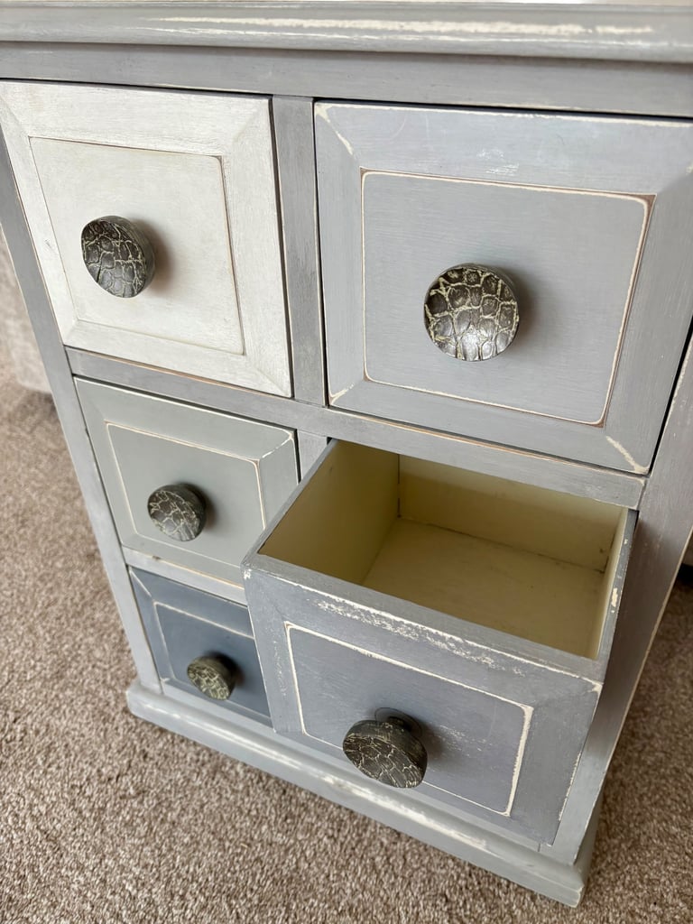 Grey wooden chest