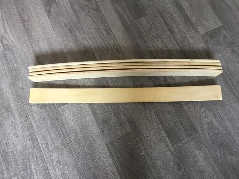 image for Wooden bed lats, wood replacement base frame strips, x5, spare broken beds 
