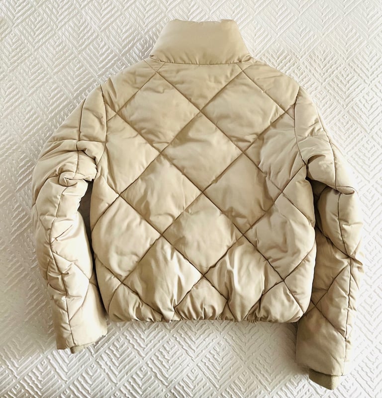 Cream Short Coat Jacket From Primark Size  XS  Quilted