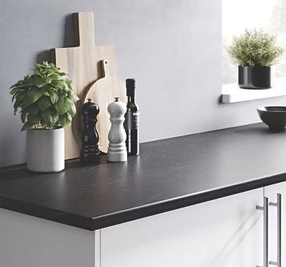 image for Dark Grey Stone Effect Laminate Kitchen Worktop - Super Cheap Kitchen Worktops / Countertops