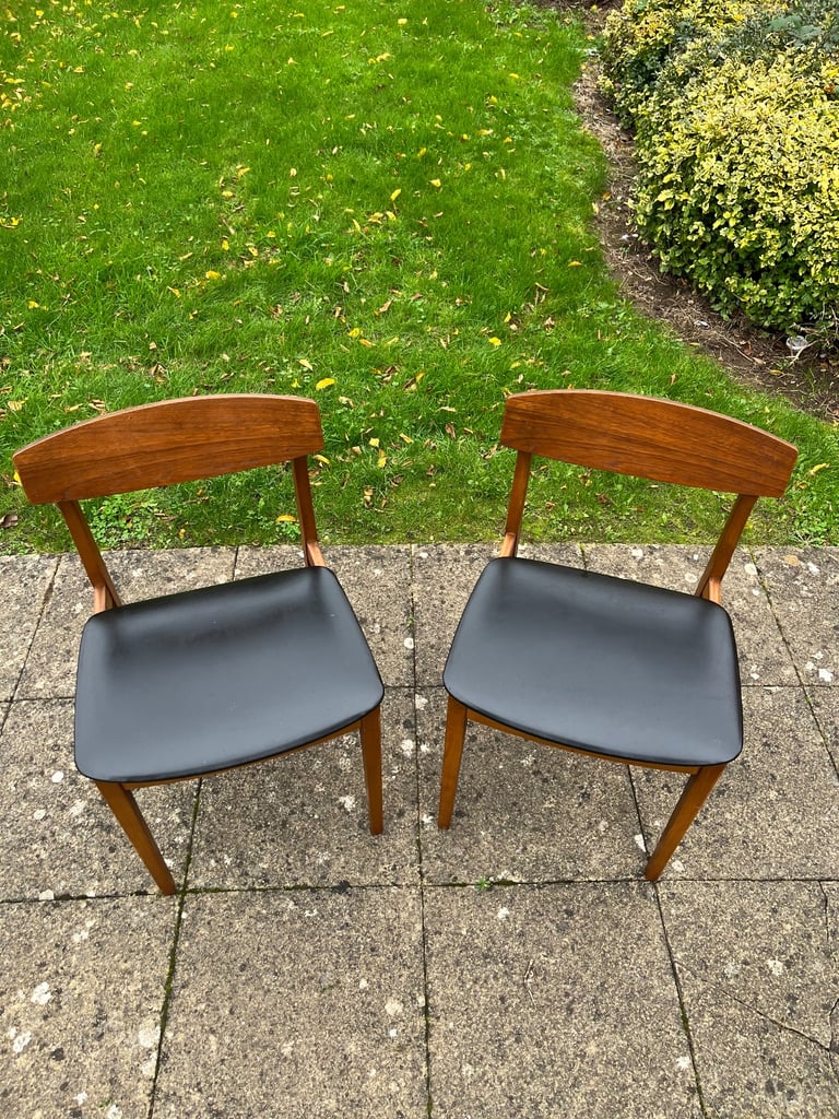 Pair of Beautility teak dining chairs (delivery available)