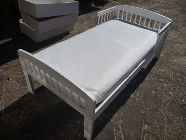 image for White Toddler Bed with Mamas & Papas Mattress As New