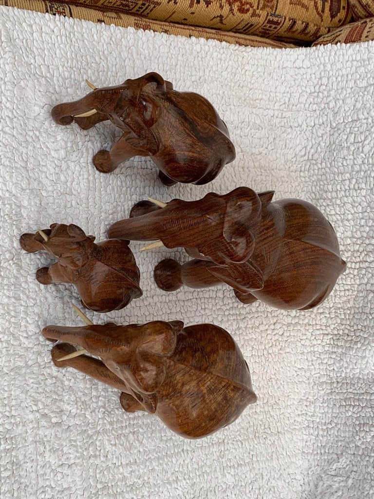 Teak elephants