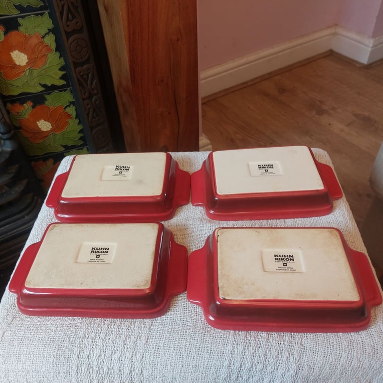 Four Red Swiss Kuhn Rikon Tapas Dishes 