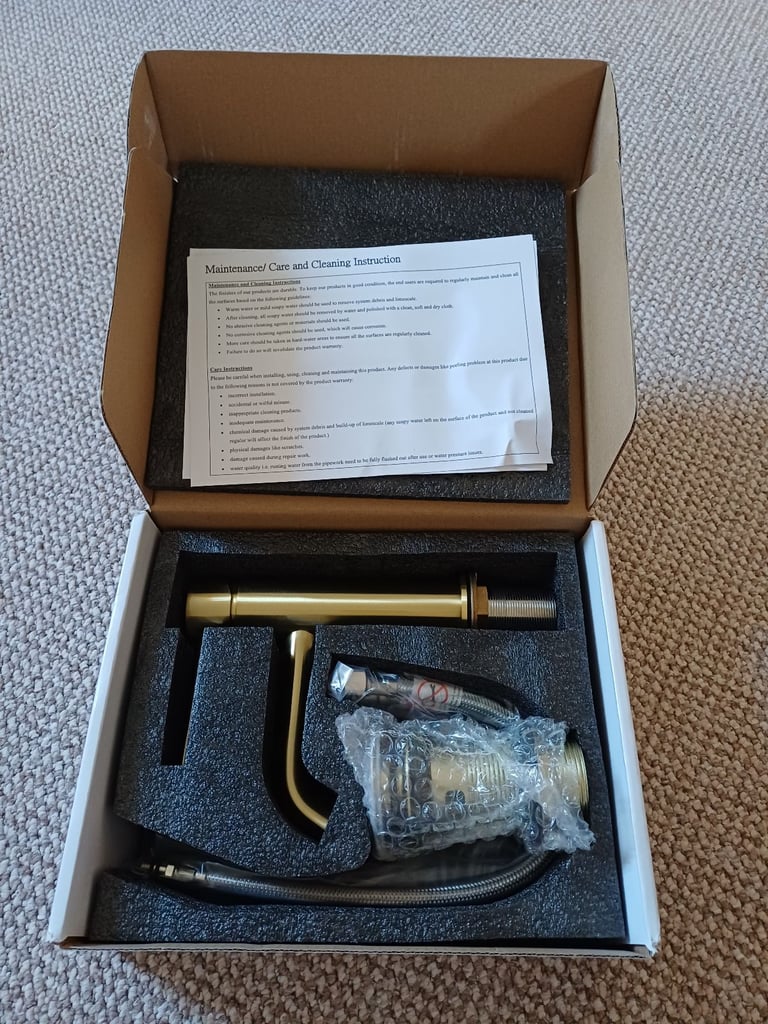 Brushed Brass Basin Sink Mixer tap 