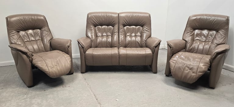 Himolla Rhine Leather 2 Seater NON-Recliner Sofa & 2 Recliner Chairs 1303244