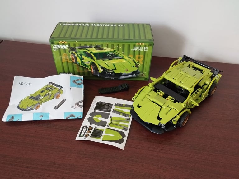 image for LEGO TECHNIC Compatible LAMBORGHINI Style Car. With Box And Instructions.