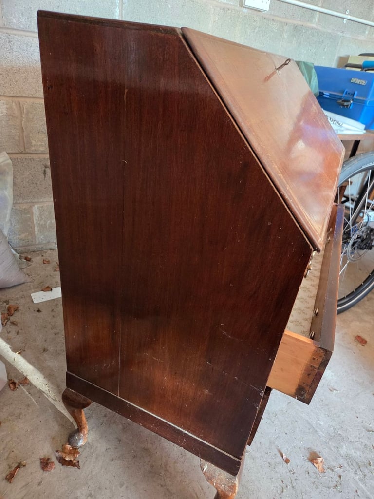 Vintage writing bureau with three drawers