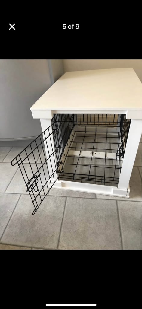 Dog crate white table furniture 