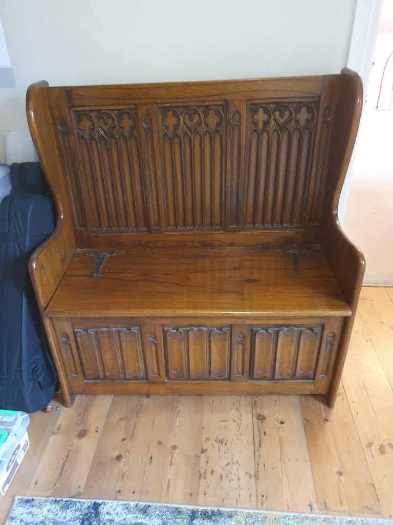 image for Settle / Monks bench chair with storage
