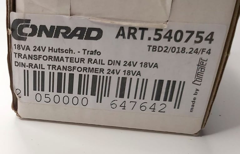 Comatec 18VA DIN Rail Transformer, 230V ac Primary, 24V ac Secondary