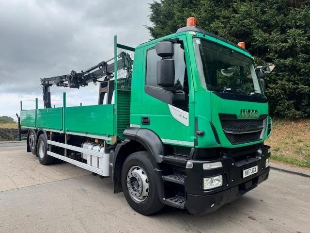 2017 17 Iveco Stralis 310 E6 6x2 alloy dropside remote Atlas 129.3 crane & grab
