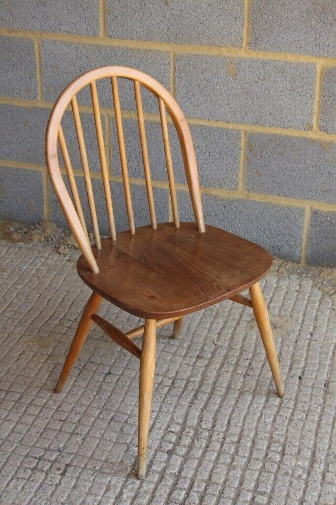 Vintage Mid Century Retro Ercol Windsor Model 370 Kitchen Dining Stick Back Chair