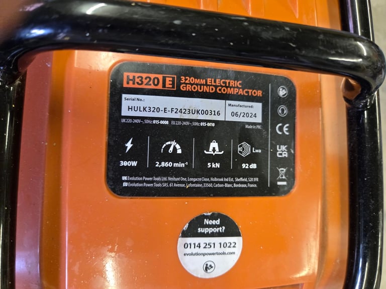 240volt  EVOLUTION PLATE COMPACTORS 