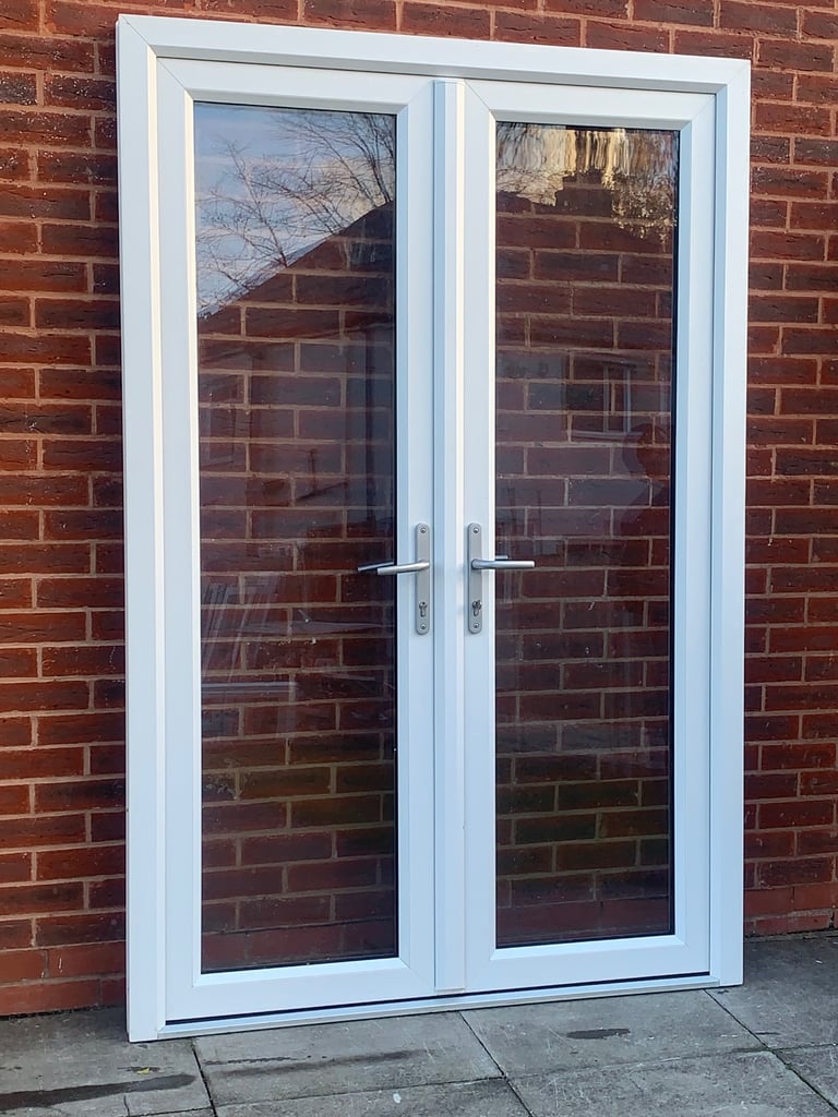 UPVC DOUBLE GLAZED FRENCH PATIO DOOR & KEY 142.5cm WIDE 214cm HIGH Can Deliver