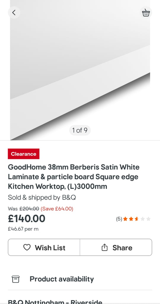 Kitchen Worktop B&Q berberis