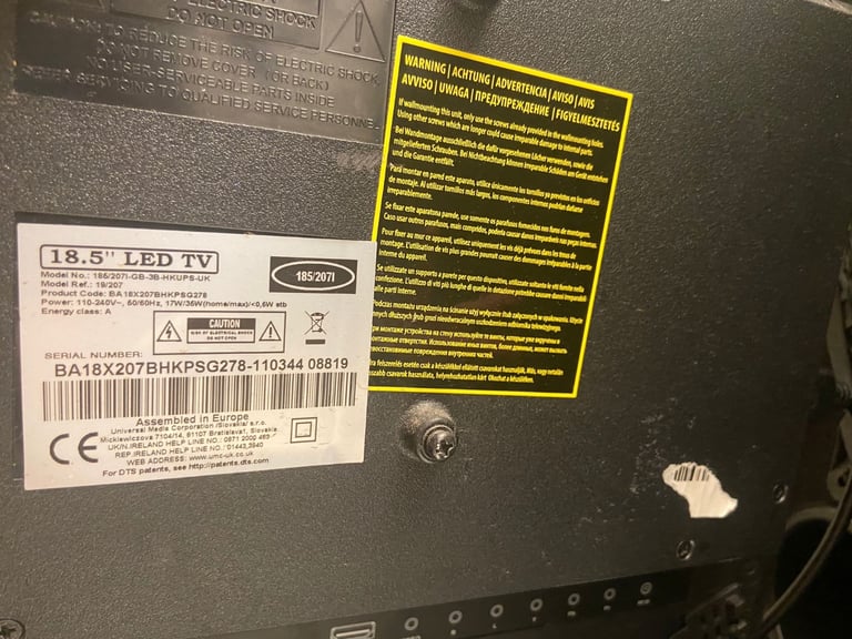 18.5” LED Blaupunkt TV no remote (Not Smart)