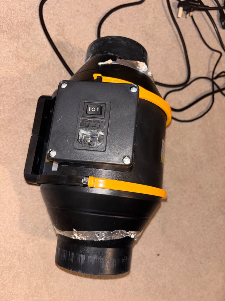FanGoFast Inline Extractor Fan 100mm/4 inch with Adjustable Speed Controller and UK Plug