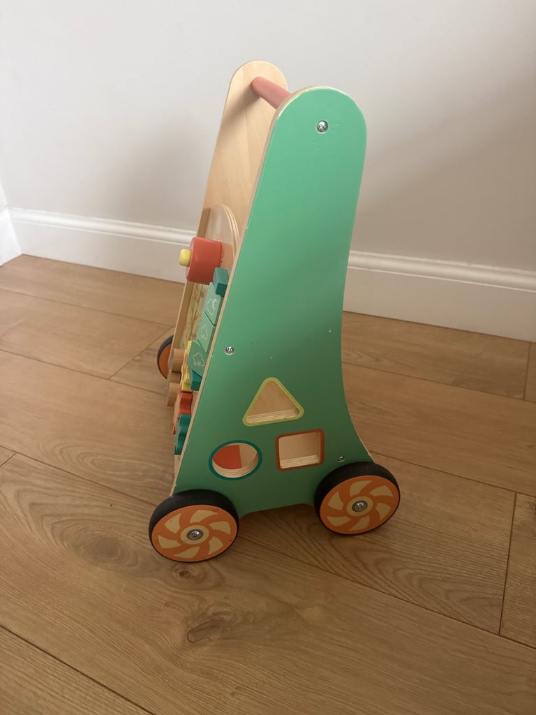 Wooden baby push walker