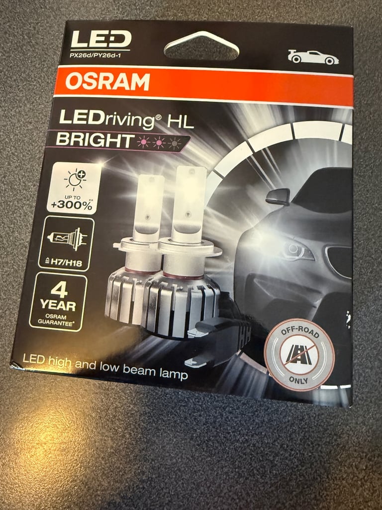 OSRAM x2 LEDriving HL Bright H7 up to +300%, 6000K, Brand NEW, Sealed