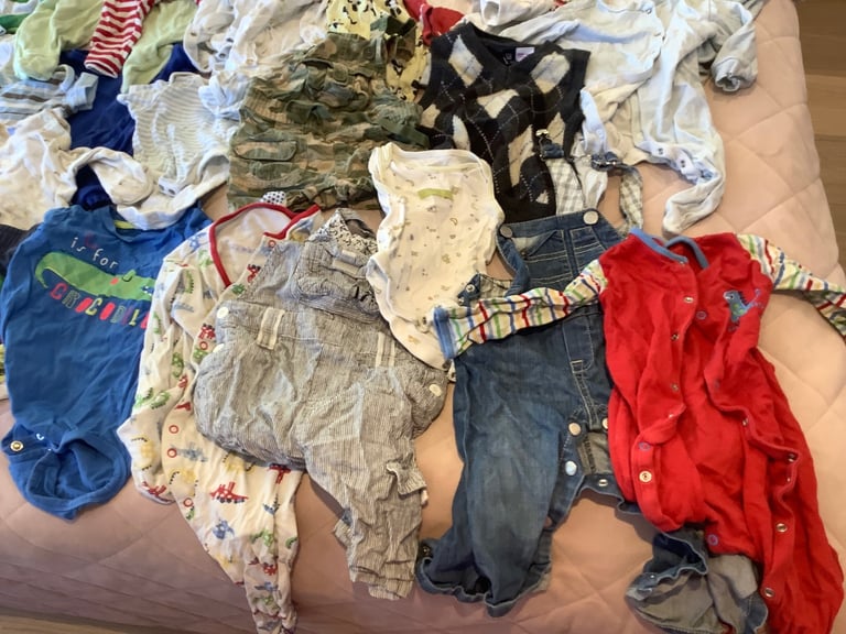 74 Items Baby Boy Clothes Bundle Age 0-3,3-6,6-9,9-12, 12-18 Months and 2 years