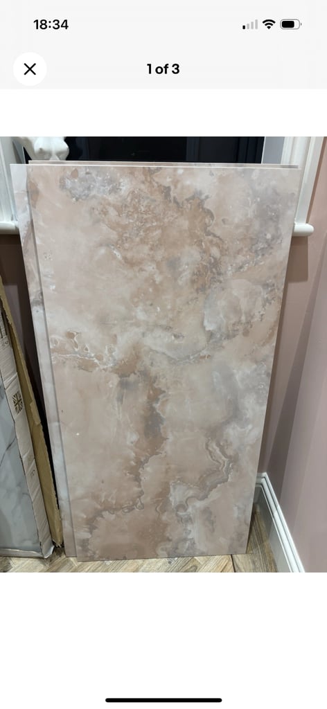 Pink marble effect wall or floor tiles 