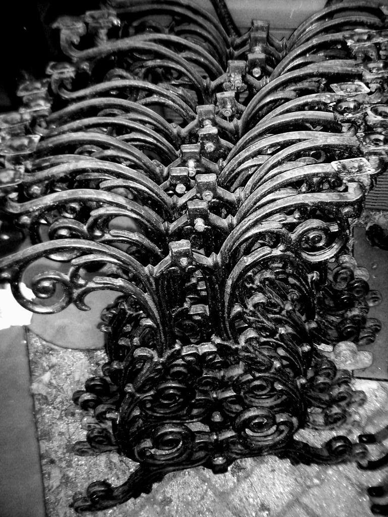 SIX ANTIQUE CAST RECTANGULAR PUB TABLE BASES: MICROPUBS, HOME BARS, MAN OR WOMAN CAVES