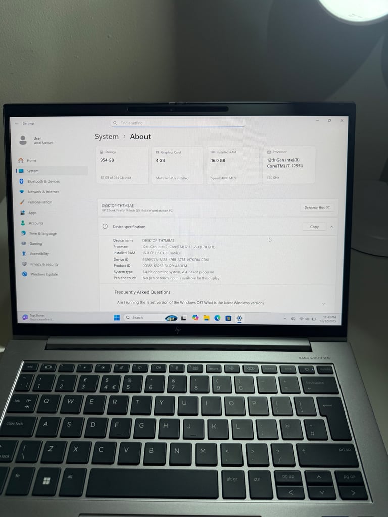 HP Zbook 14 G9 Intel i7 1255u,16gb ddr5,1TB nvme,Nvidia T550 4gb,Wrnty till 06/26,100%BH