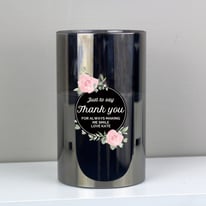 Personalised Floral Smoked Glass LED Candle 