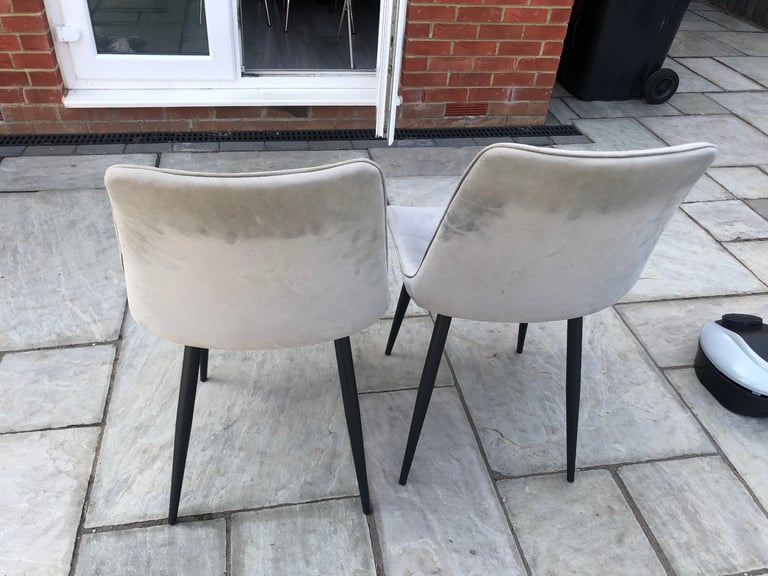 Grey Suede kitchen chairs 