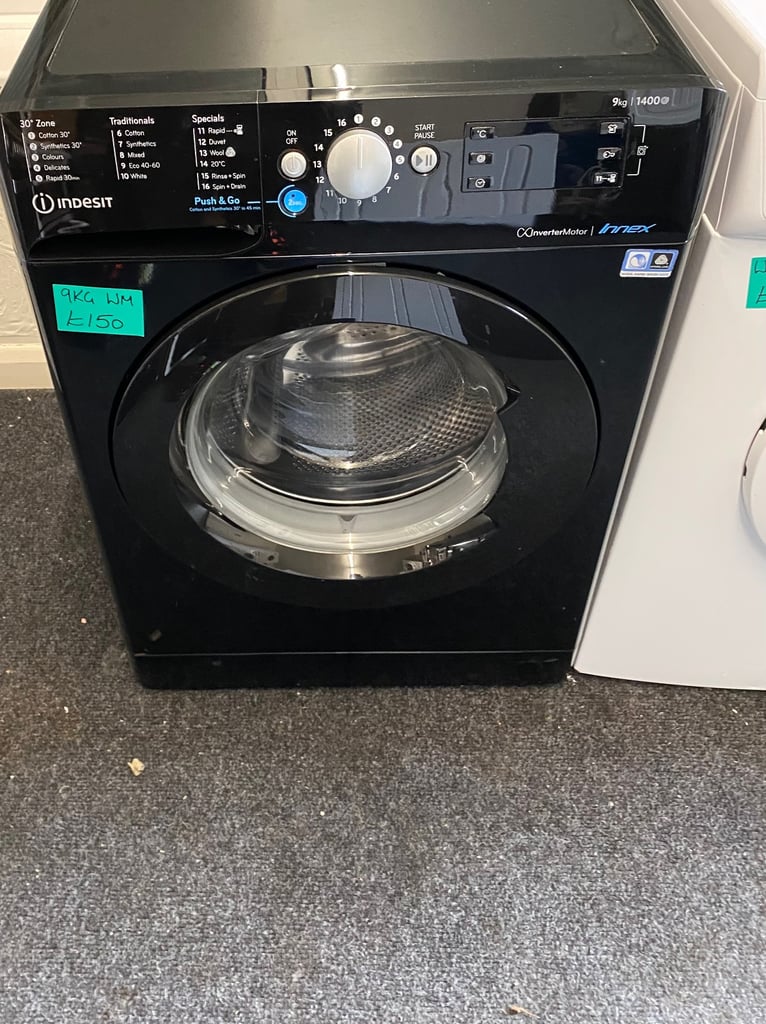 📞BLACK INDESIT ENERGY EFFICIENT 9KG WASHING MACHINE 