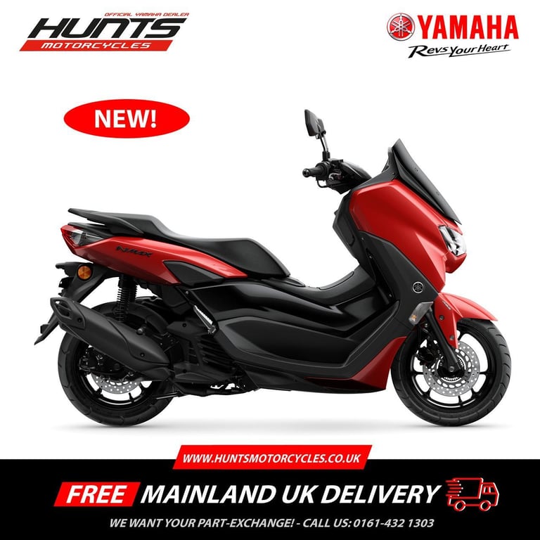 New Yamaha NMAX 125 Scooter. Red. £3,395 On The Road (NO ADMIN FEES!)
