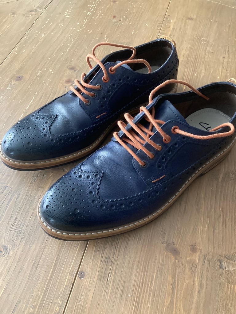 image for Men’s dark blue leather brogues