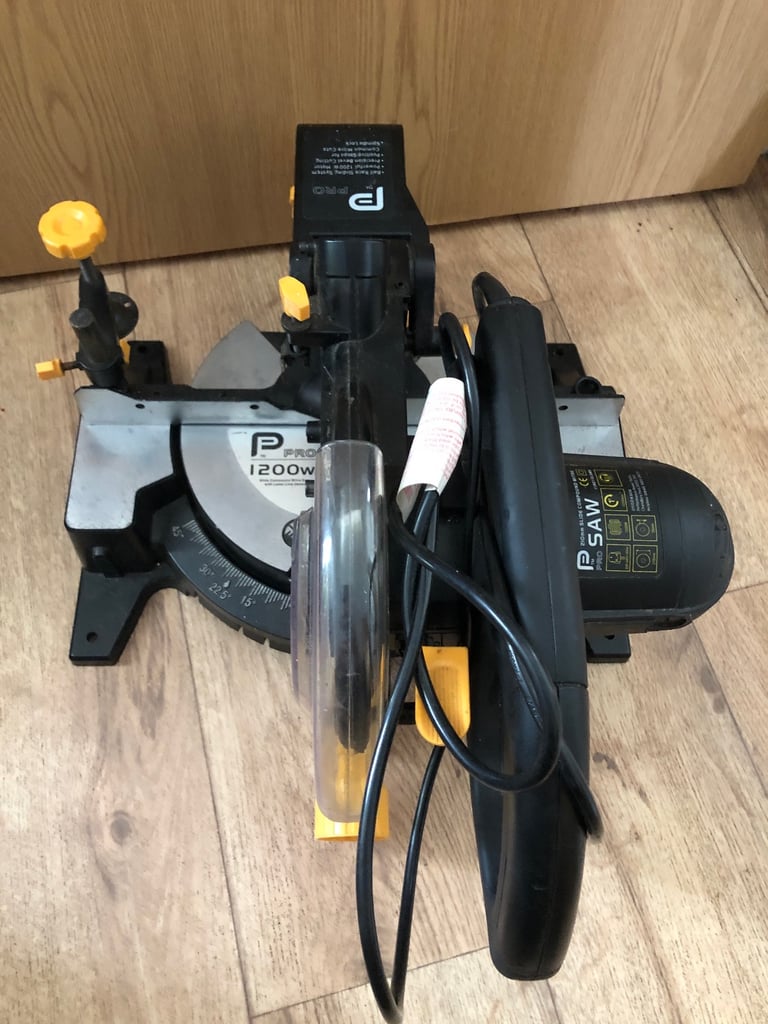 P Pro 1200W mitre saw features a ball race sliding system